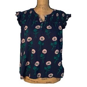 Lucky Brand - Multicolored Flutter Sleeve Ruffled Blouse - Size Large